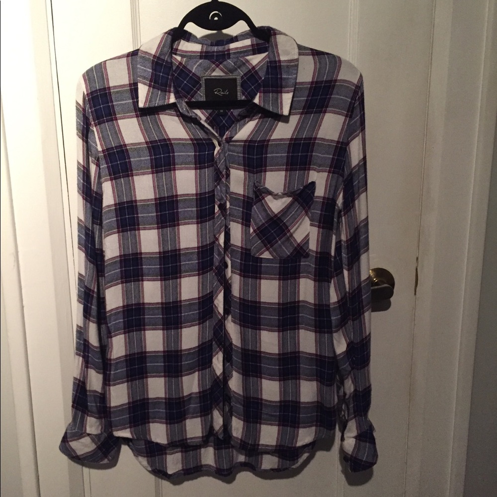 Rails plaid long sleeve blouse